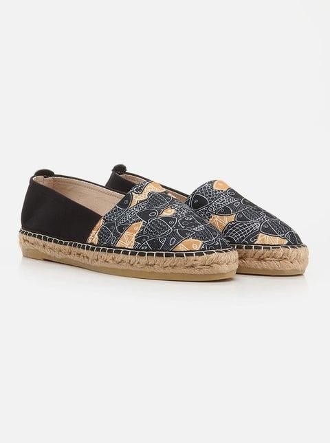 Su Espadril Anna Siyah Kadın Düz Espadril