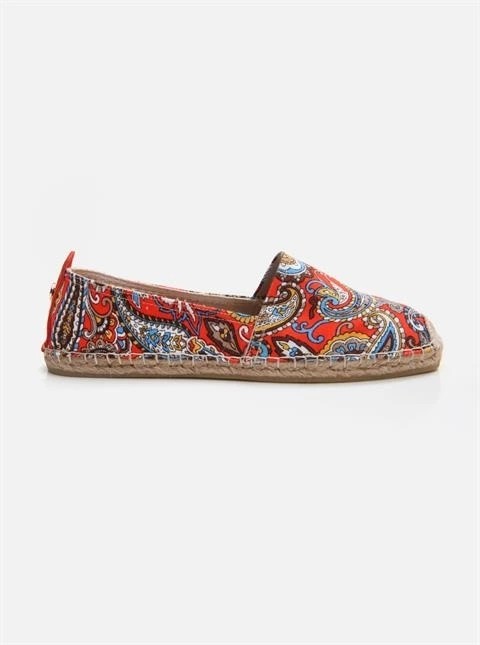 Su Espadril Tenny Kırmızı Şal Kadın Düz Espadril görsel 4