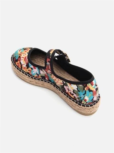 Su Espadril Pers Taba Çiçek Kadın Düz Espadril görsel 2