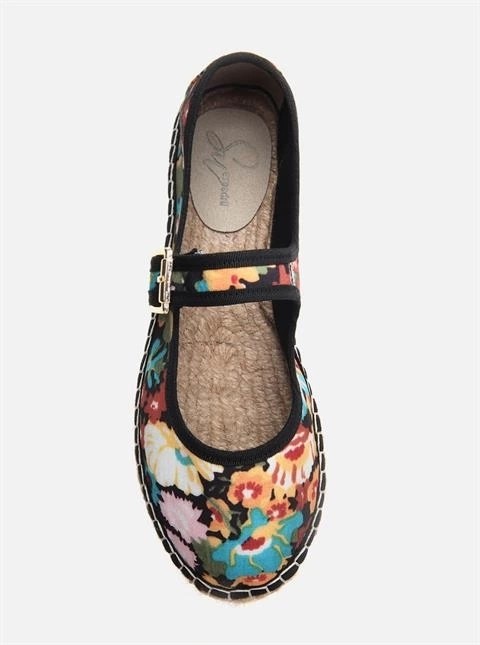 Su Espadril Pers Taba Çiçek Kadın Düz Espadril görsel 3