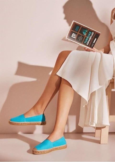 Su Espadril Aileen Turkuaz Kadın Düz Espadril