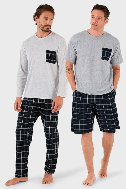 Buratti Pamuklu Regular Fit Kareli 2'li Paket Pijama Takımı Erkek Pijama Takımı 657200120S2 görsel 6