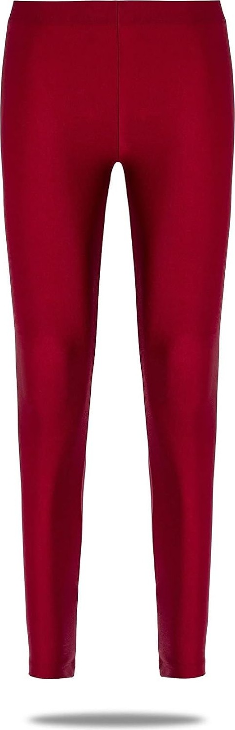Kadın Parlak Bilek Boy Orta Yüksek Bel Disko Slim Fit Renkli Sporcu Tayt - 4892-1 görsel 5
