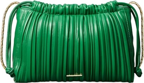 1001 Drawstrıng Plısse Crossbody Kadın Çanta, Yeşil, Tek Beden görsel 2