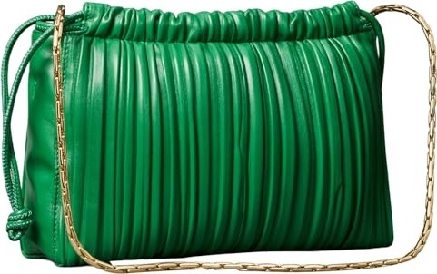 1001 Drawstrıng Plısse Crossbody Kadın Çanta, Yeşil, Tek Beden görsel 5