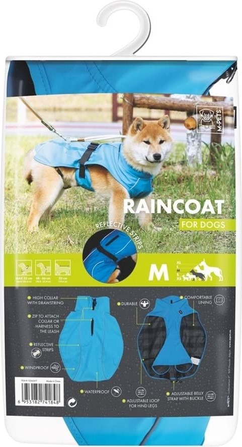 Aesco M-Pets Dog Raın Coat Yağmurluk (M)