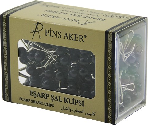 Ulu İthalat Boncuklu Siyah Eşarp Şal Klipsi 50'li Paket görsel 5
