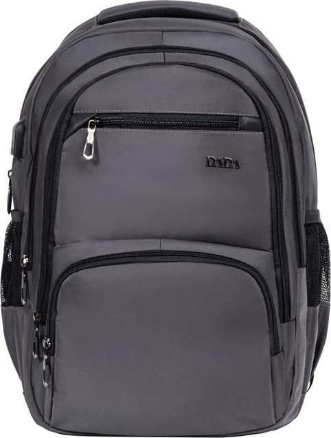 Die Grup Dada 04 Ortaokul Lise Üniversite Okul Çantası Laptop Dizüstü Bilgisayar Çantası 14"-15,6" Inç Unisex Gündelik Kadın Erkek Sırt Çantası USB Type-C Aparat Darbe Emici Koruma Su Geçirmez Kumaş (Uzay Gri)
