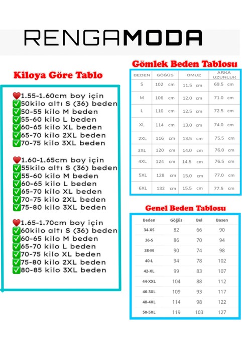 Rengamoda Dokuma Viskon Kumaş Basic Gömlek (13 Renk) görsel 7