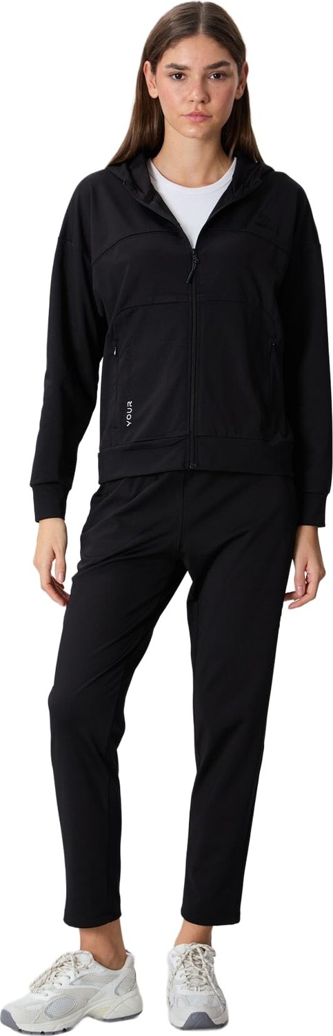1001 Tommylıfe Indigo Kapüşonlu Gizli Cep Detaylı Standart Kalıp Eşofman Takımı, T10BY-95306