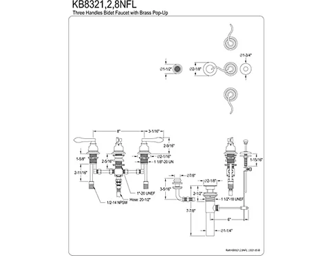 Resim Storemax KB8321NFL Nuwave Fransız Bide Musluğu, Parlak Krom, 8 x 8 x 3 