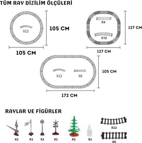 Aesco Işıklı Sesli Buharlı Tren Seti 30 Parça, Gerçek Buhar Efektli, Klasik Lokomotif Oyuncak Tren (135 cm Ray) görsel 5