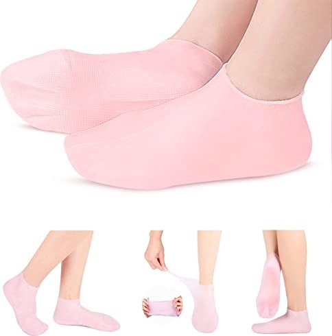Die Grup Kadınlar Için Silikon Çoraplar, Nemlendirici Ayak Çorapları, Yumuşak Jel Çoraplar, Aloe Çorapları, Kuru Ayakları Onarmak Için Kadın Spa Pedikür Çorapları, Çatlak Topuk ve Yumuşatma Kaba Cilt, Nasır