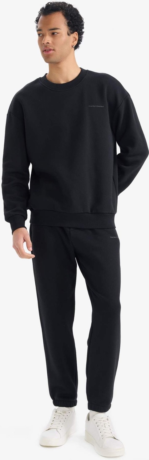 DeFacto Boxy Fit 2'li Takım Bisiklet Yaka Baskılı Sweatshirt Eşofman Altı F9623AX25AU görsel 7