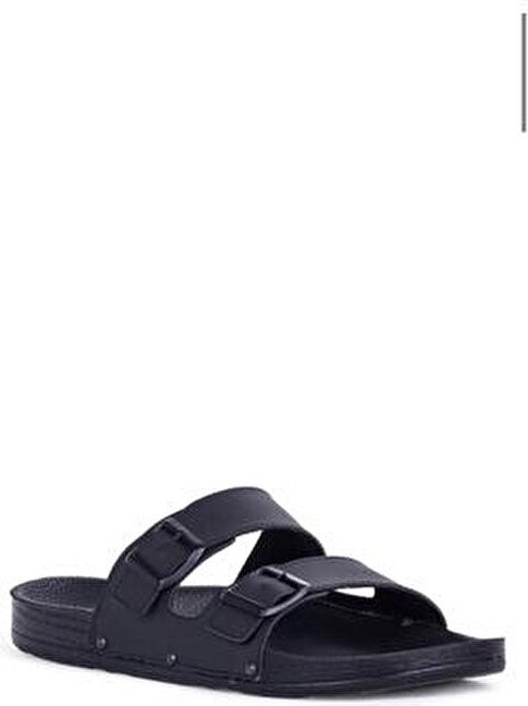 Pierre Cardin ® Kadın Büyük Beden Siyah Terlik 45-46-47 Numara Düz Taban Konforlu Kullanım görsel 2