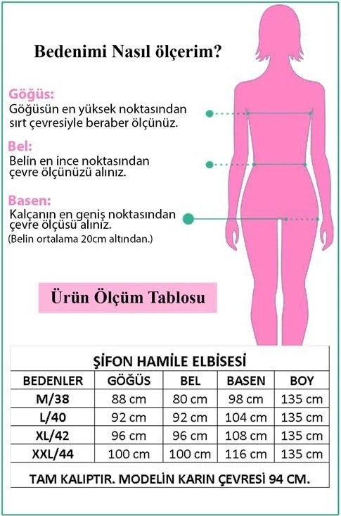 Dip Moda Dipmoda Kadın Yeni Sezon Kruvaze Yaka Şifon Hamile Elbise HML003 görsel 7