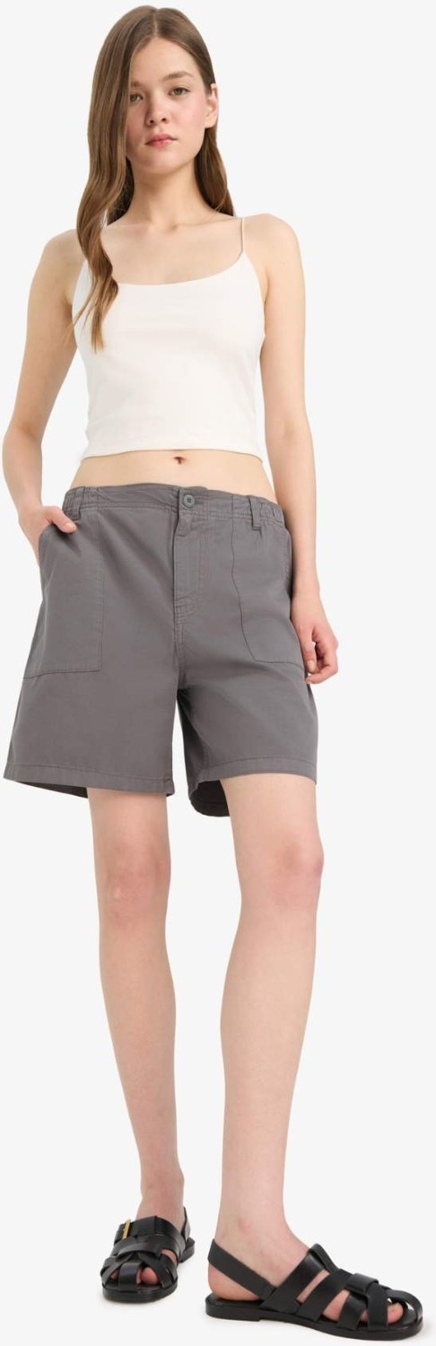 DeFacto %100 Pamuk Normal Bel Gabardin Şort F3318AX25SM görsel 3