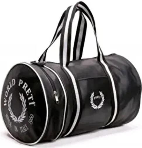 LYX Unisex Silindir Sporcu Çantası Büyük Boy Siyah Renk Suni Deriden Ergonomik Tasarım