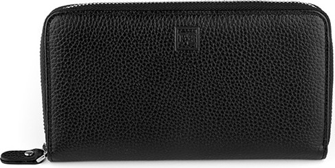 Femascu 8002 Zip Wallet Fermuarlı Parlak Siyah Deri Kadın Cüzdanı görsel 3