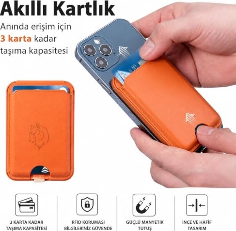 1001 Orbit Manyetik Kartlık, iPhone 17/16 / 15/14 / 13/12 Serisi ile Uyumlu Mag-Safe Cüzdan, Rfıd Korum görsel 3