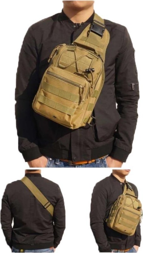 Single Sword Su Geçirmez Outdoor Taktik Tek Omuz Çapraz Çanta - Puma - multicolor Renk - Standart Beden - Renk: Bej görsel 4