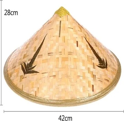 TeknoKapsül Naturel Renk Cambodia Kambyalı Vietnam Şapkası Pvc Hasır görsel 3