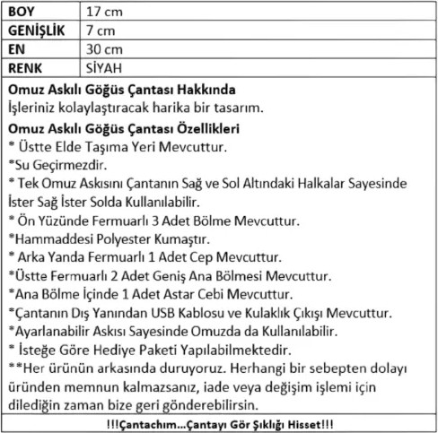 Seventeen Tek Omuz Askılı Polyester Sırt - Göğüs Çantası - Body Bag 3473 görsel 5