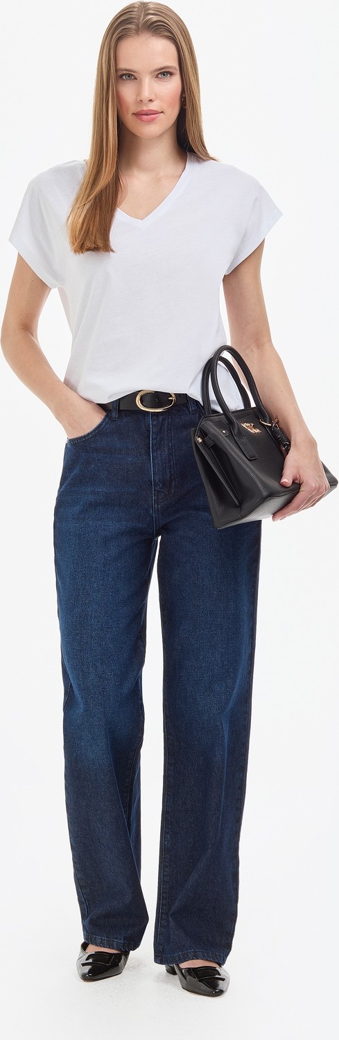 Pierre Cardin Kadın Beyaz Regular Fit Basic Tişört 50325454-VR013 görsel 4