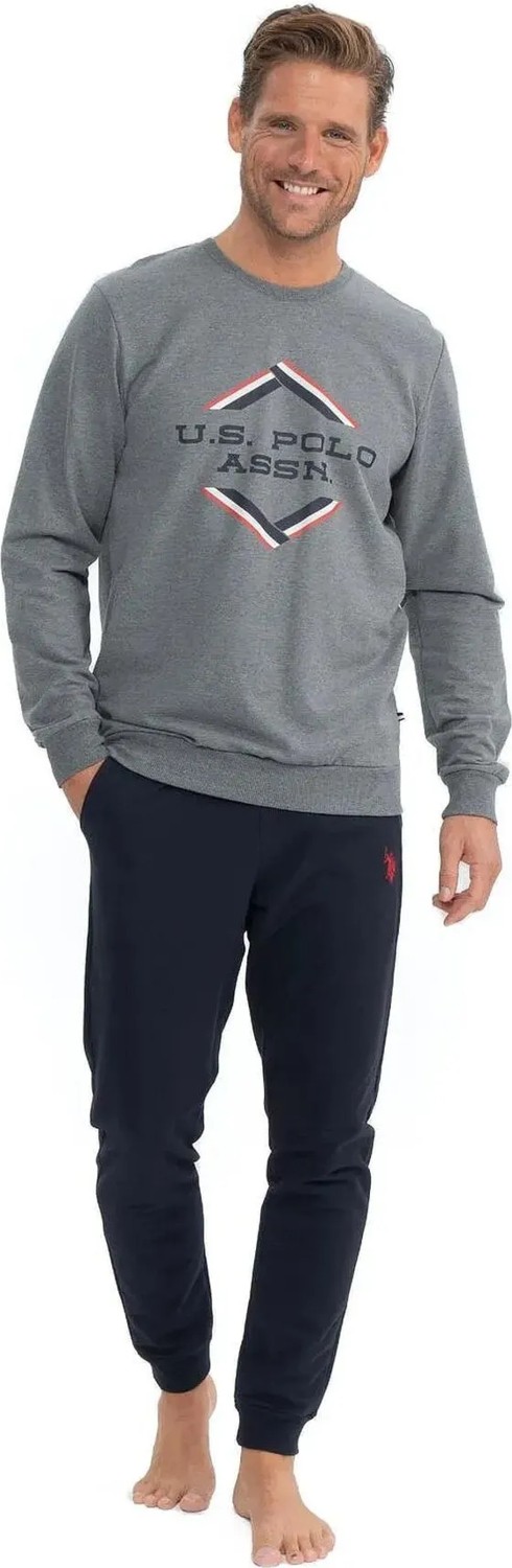 U.S. Polo Assn. Erkek Uzun Kollu Yuvarlak Yaka Eşofman Pijama Takımı S25818 görsel 4