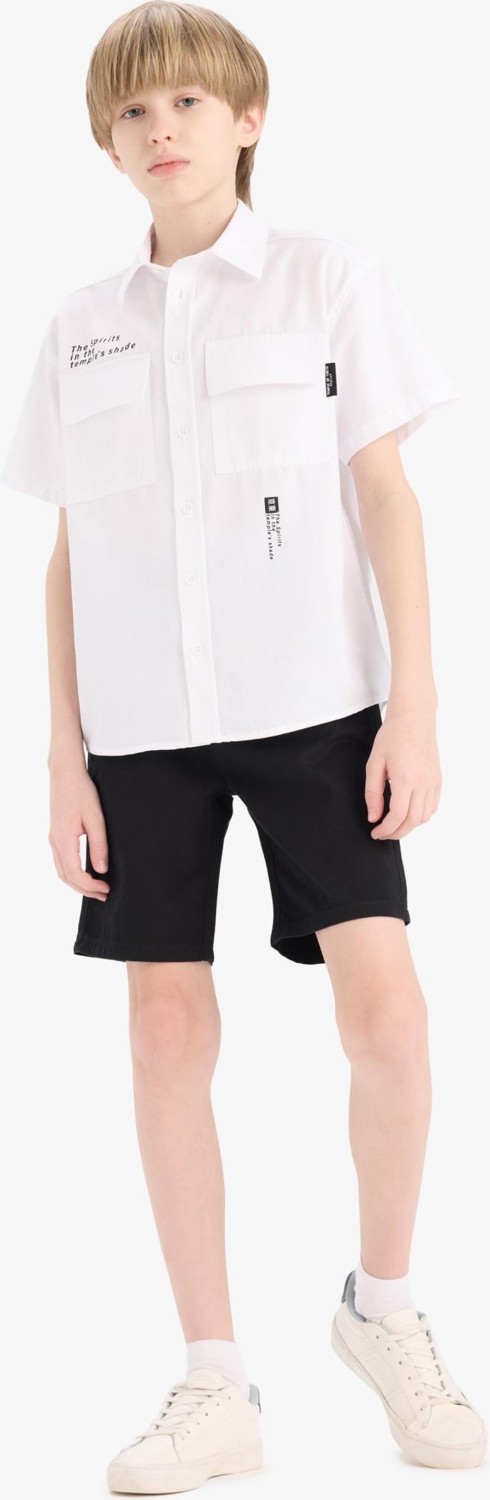 DeFacto %100 Pamuk Cepli Basic Gabardin Şort Erkek Çocuk C2955A825SM görsel 3