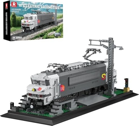 Aesco Lokomotif Demiryolu Tabanlı Yapı Seti, Yetişkinler Için Fransız Elektrikli Tren BR15000 Tuğla Modeli, 66803 Klasik Demiryolu Araç Dekorasyonu