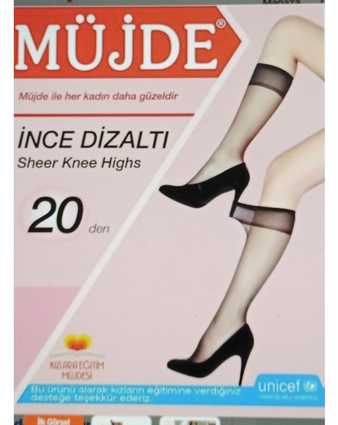 Müjde 20 Den Ince Dizaltı Çorap 6'lı görsel 7