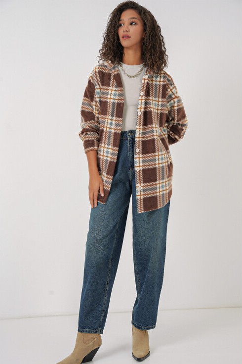 Robin Kapüşonlu Oversize Gömlek