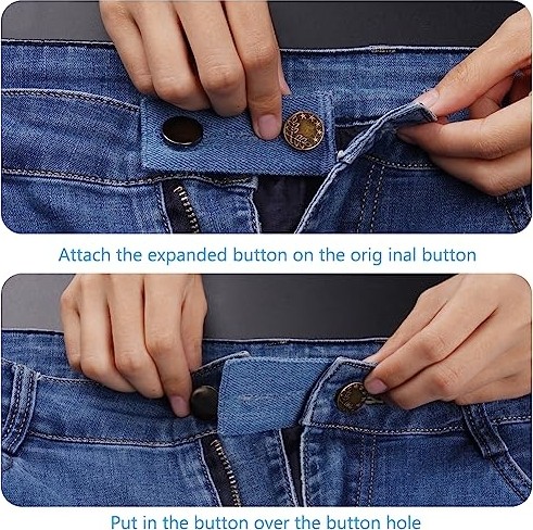 Mey İthalat Kot Bel Uzatıcılar; 4 Adet Bel Genişletici Düğme, Pantolon Uzatıcılar Bel Bandı Uzatıcılar, Pantolon Kot Etek Pantolon Için Ayarlanabilir Bel Bandı Genişleticiler, 4 Renk görsel 5