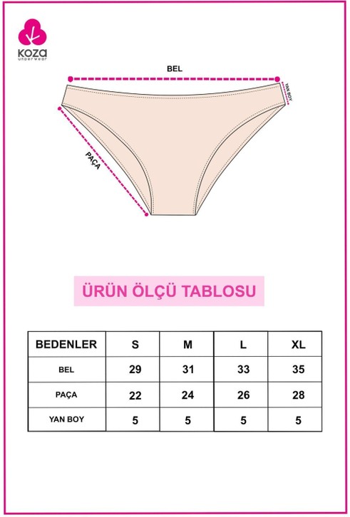 Koza İç Giyim Kadın 5'li Likralı Külot görsel 4