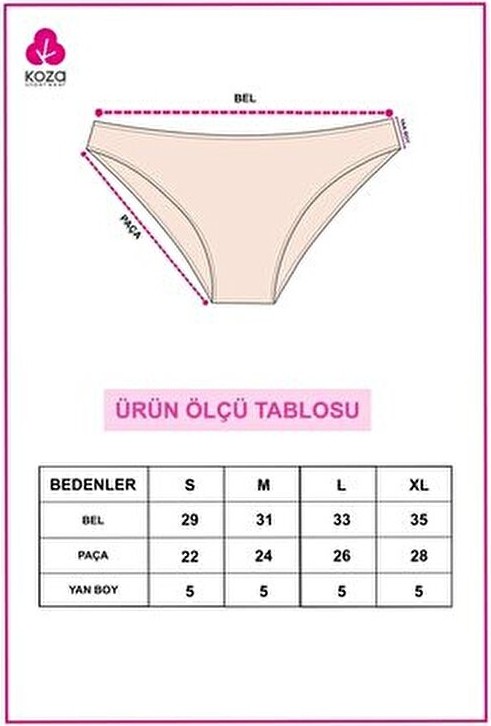 Koza İç Giyim Kadın 5'li Likralı Külot