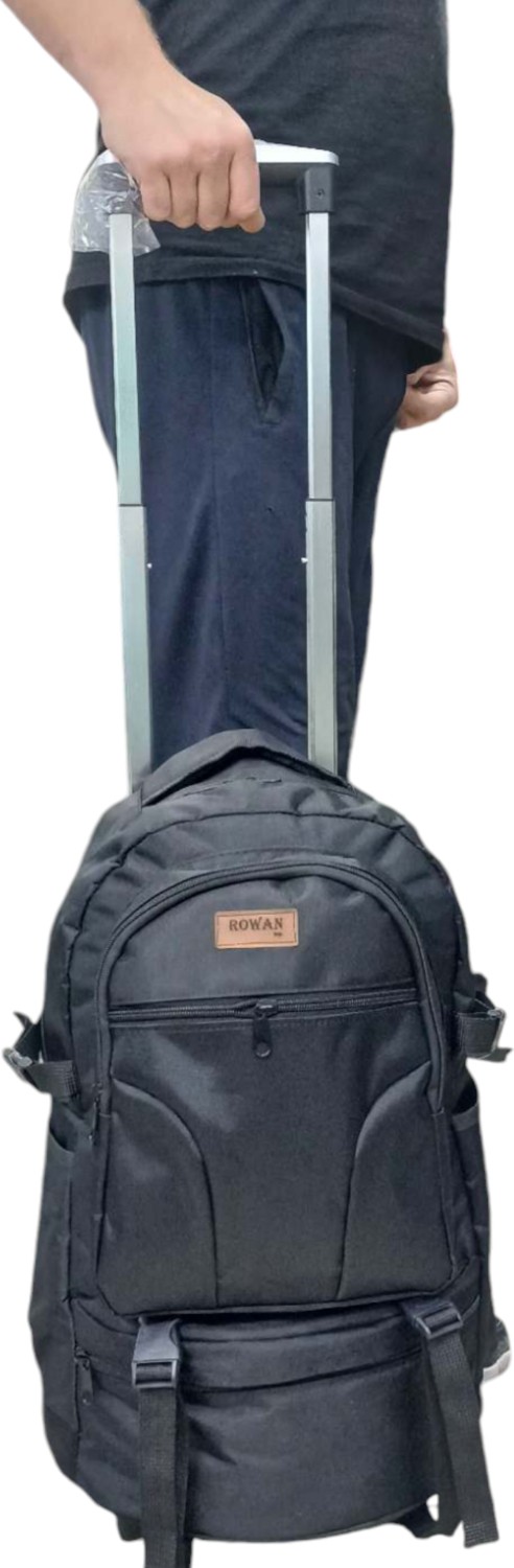 Rowan Çanta Rowan Çekçekli +Termal Matara Çantalı Siyah Kabin Boy ,Portatif Seyahat Çantası 56*34*27 Cm