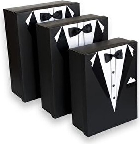 Adenz Damat Bohçası - Pierre Cardin Çeyiz Damat Terliği - 3'lü Kutu Süsleme Tülü Kurdele görsel 4