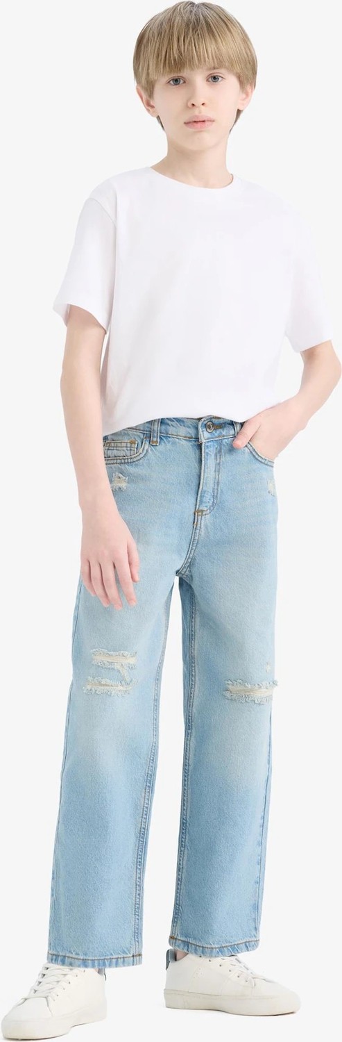 DeFacto %100 Pamuk Wide Leg Geniş Paça Jean Pantolon Erkek Çocuk D6844A825SM