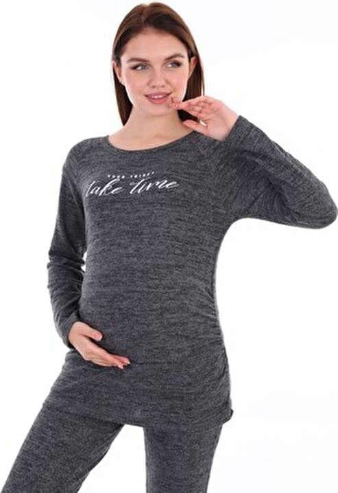 Meghan L.A Hamile Esnek Yumoş Viskon Kumaş Bluz % 57 Viscose %40 Polyester %3 Elastane görsel 5