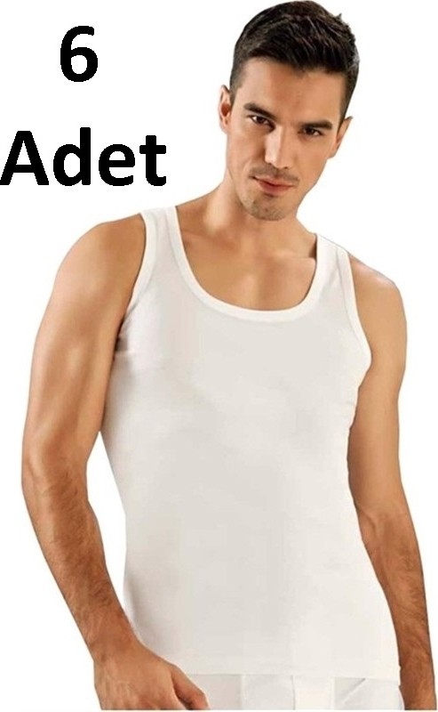 Tutku 6'lı Paket Klasik Erkek Atlet Beyaz görsel 5