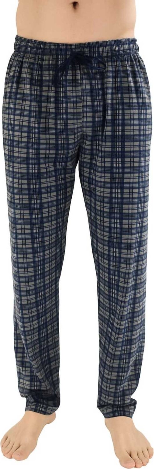 Düven Erkek Pamuklu Antrasit Ekose & Lacivert 2'li Tek Alt Pijama - Mevsimlik Pijama Altı görsel 8