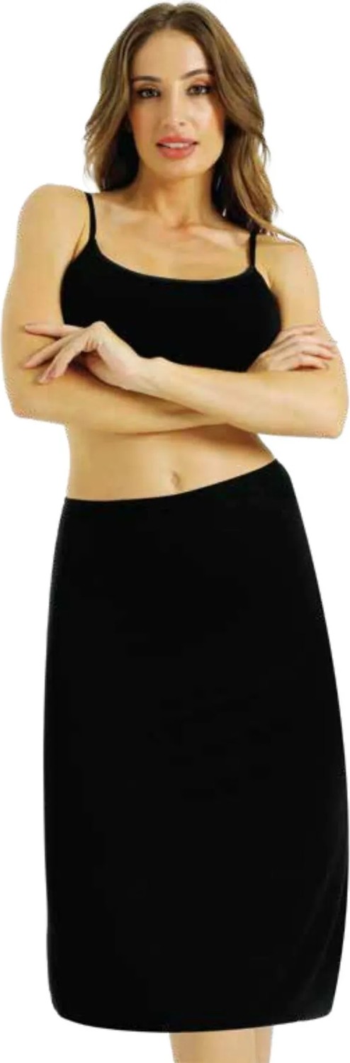 Love Dream Bambu Uzun Jüpon Etek Astarı Kadın 95% Bambu %5 Elastan Siyah Modeli görsel 8