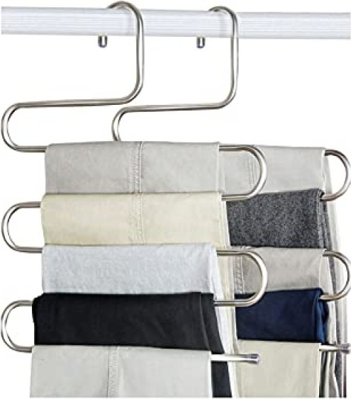 Aesco Pratik 5 Katlı Metal Pantolon ve Eşarp Askısı görsel 3