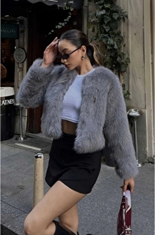 Moda Durağı Yakasız Ithal Kaliteli Kürk
