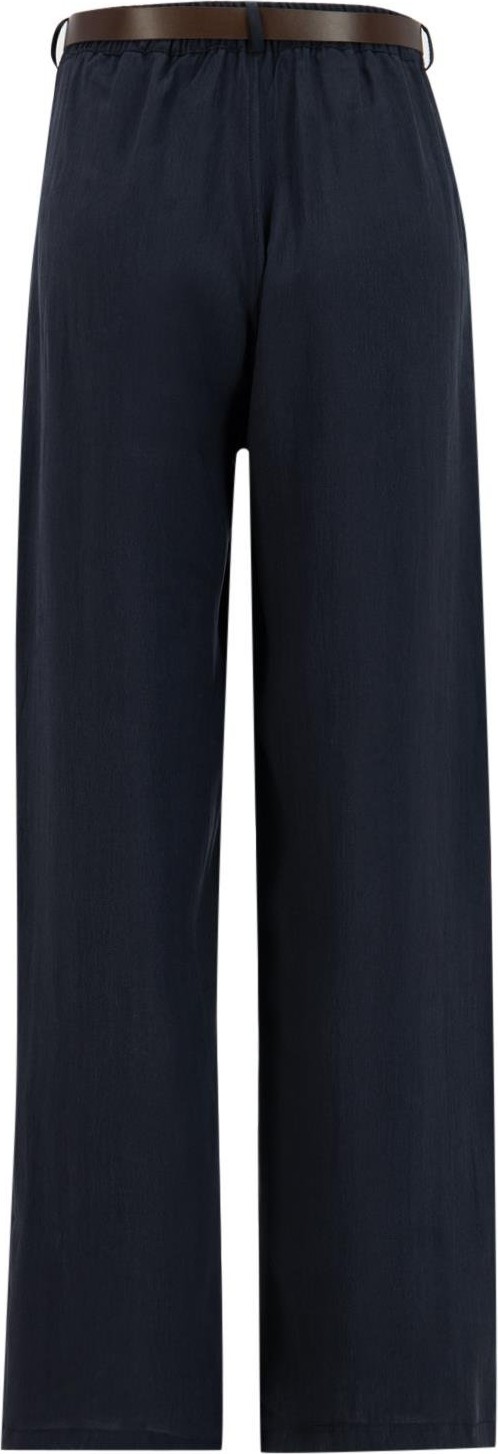 Armine Kemerli Palazzo Tencel Pantolon 25Y2810 Lacivert görsel 2