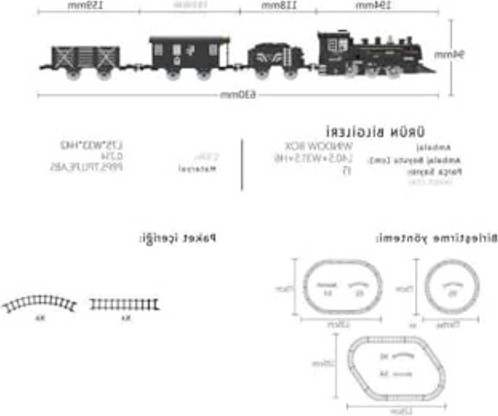 Aesco Sesli ve Işıklı Buharlı Tren Seti, Çocuklar Için Eğlenceli Oyun görsel 3