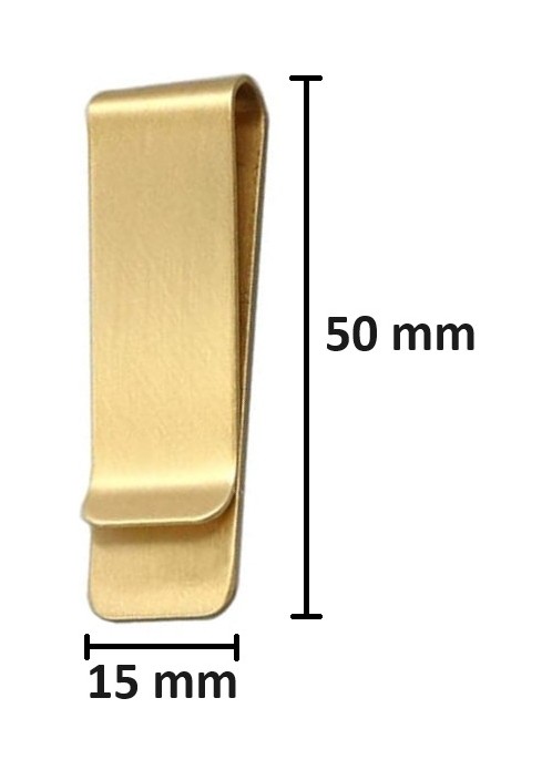 SPELT Metal Kağıt Para Tokası Kart Tutucu Klips Cüzdan Ataş Altın 5cm x 1,5cm görsel 2