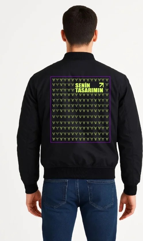 TeknoKapsül Ön Arka Bomber Ceket - Siyah - Siyah / Xs