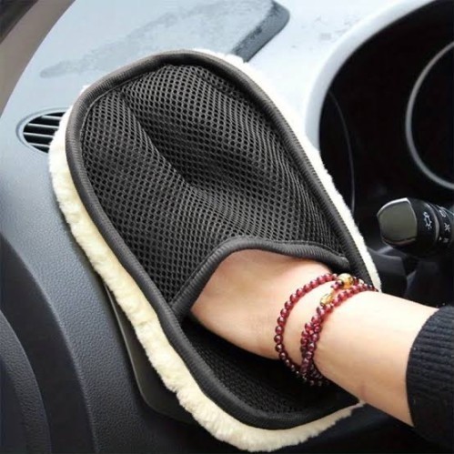 TeknoKapsül Mikrofiber Yün Araba Yıkama Eldiveni - Çizmez ve Yüksek Emici görsel 4